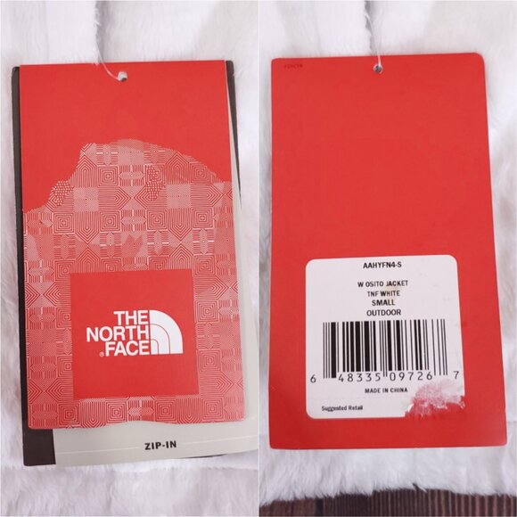 NWT The North Face Osito Jacket Womens Size Small TNF White Fleece Full ZIp Soft - Picture 9 of 15